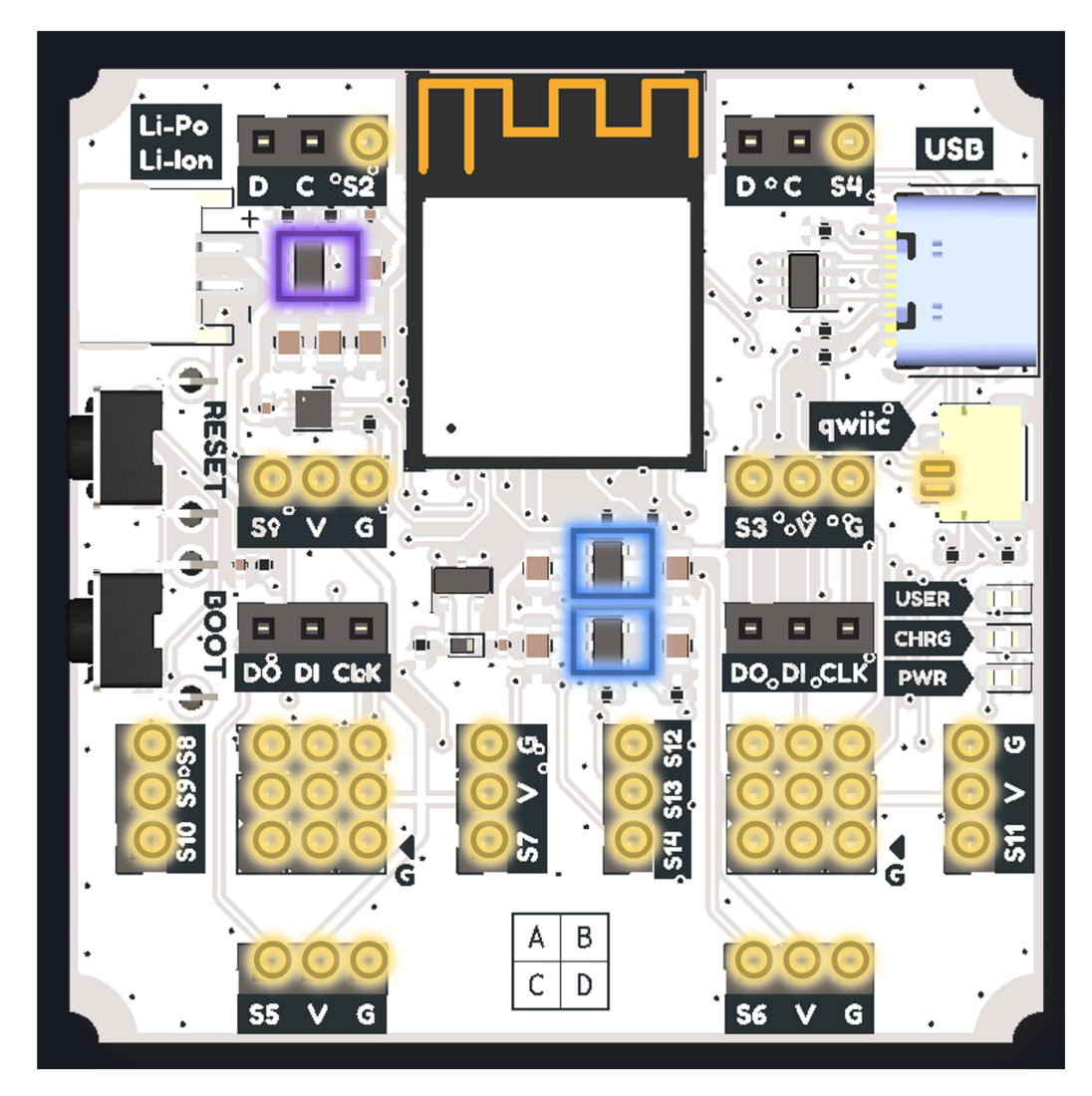 Crabik Slot ESP32-S3 pinout diagram