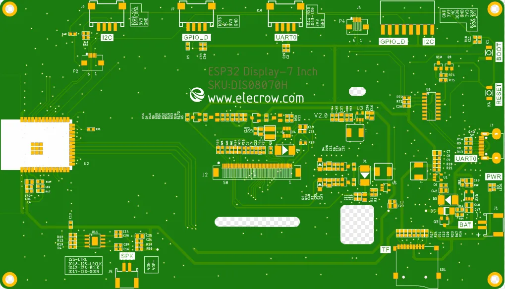 Elecrow CrowPanel 7.0 (ESP32-S3) pinout diagram
