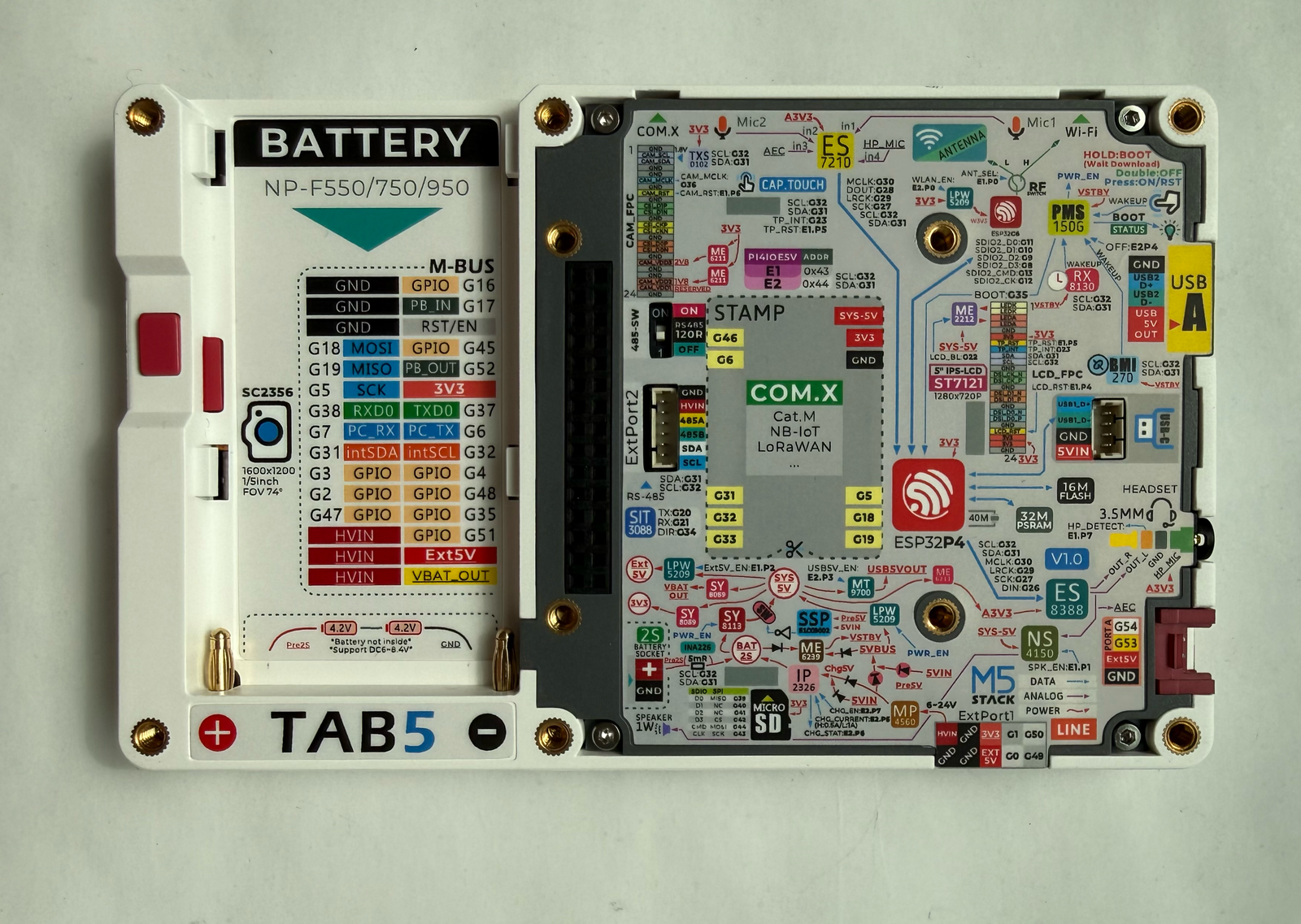 M5Stack Tab5 pinout diagram