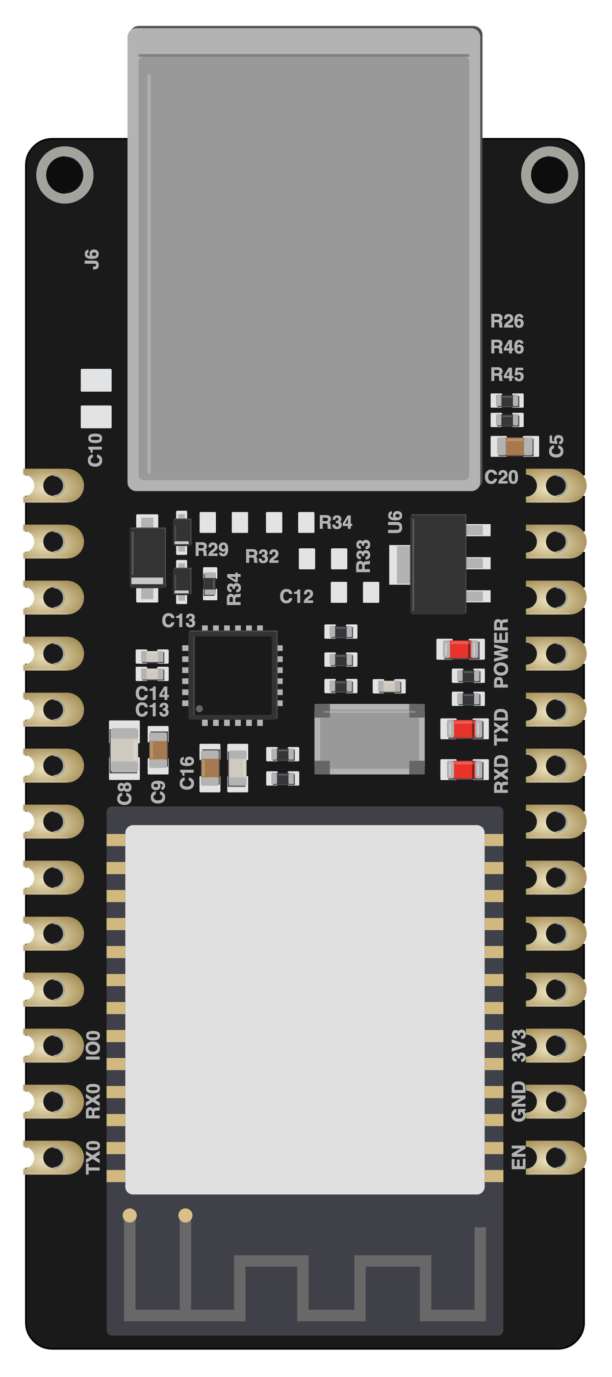 WT32-ETH01 Ethernet Module board illustration, front