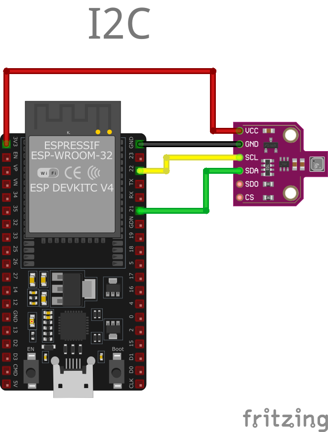 BME680 Environmental Sensor wiring with ESP32