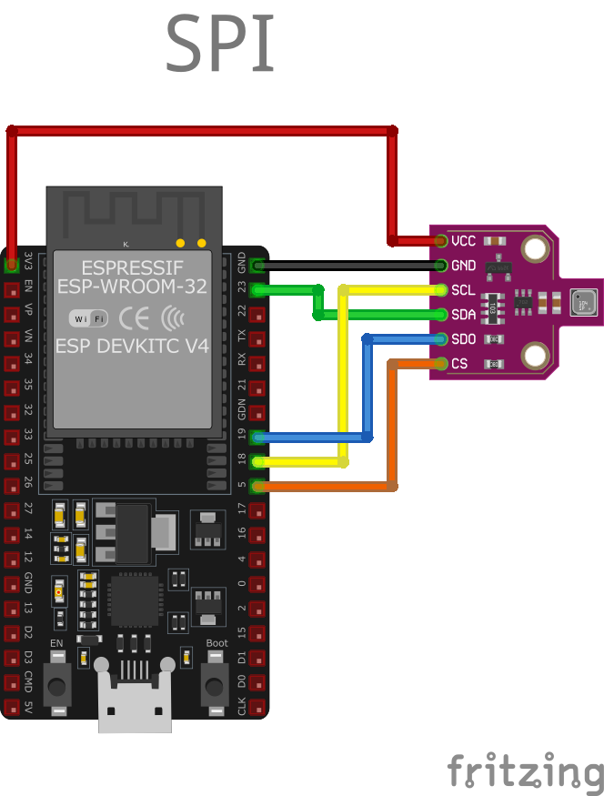 BME680 Environmental Sensor alternate ESP32 wiring diagram
