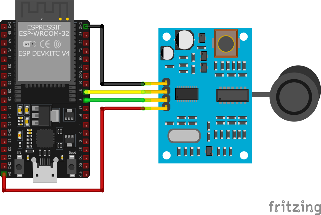 JSN-SR04T Waterproof Ultrasonic Distance Sensor wiring with ESP32