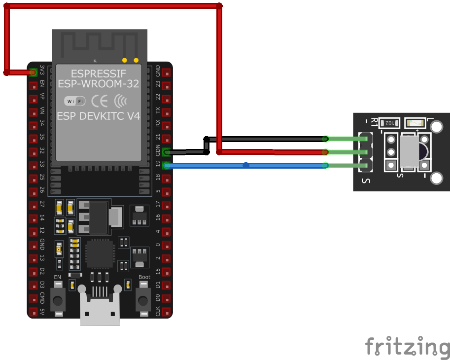 KY-022 Infrared Receiver Module wiring with ESP32