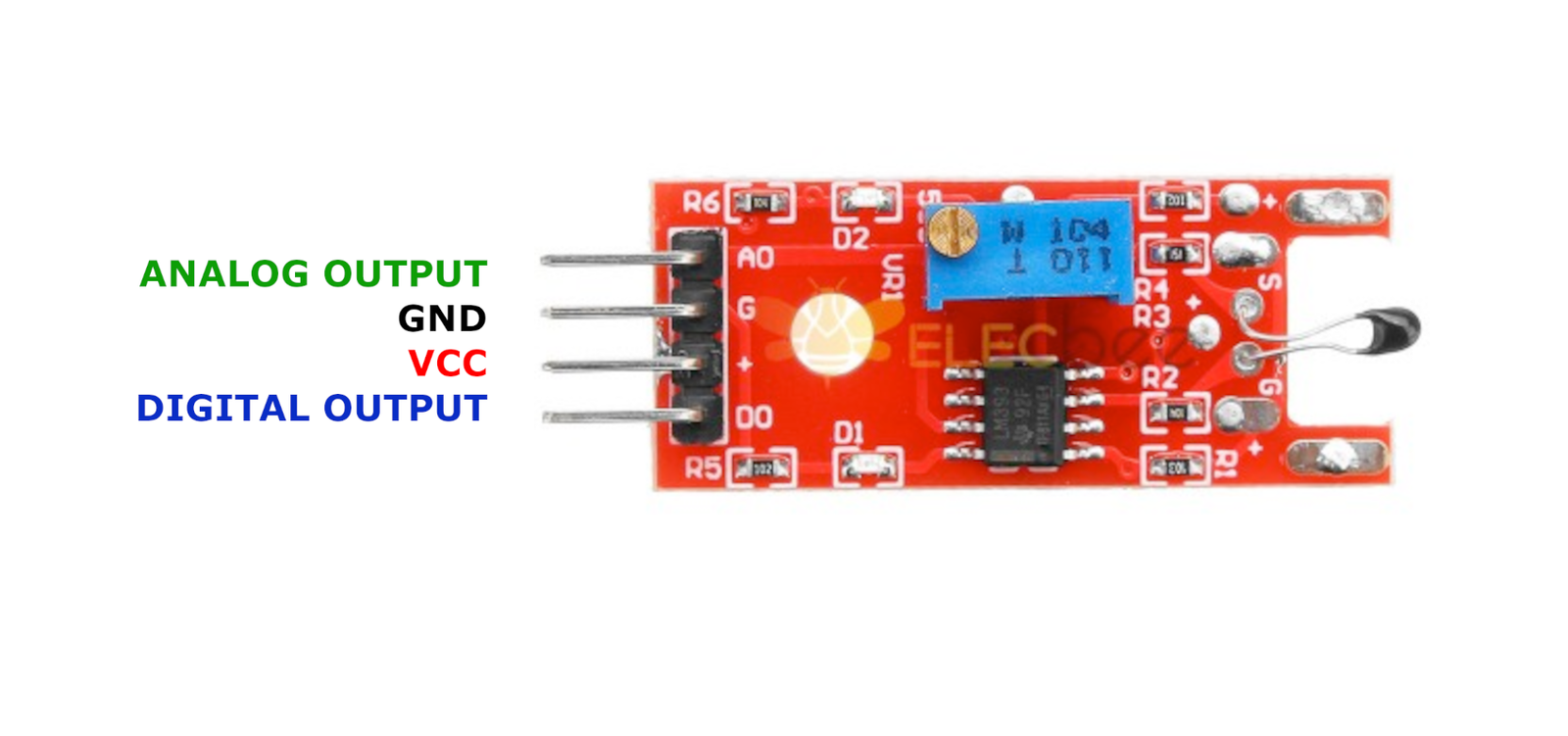 KY-028 Digital Temperature Sensor Module pinout