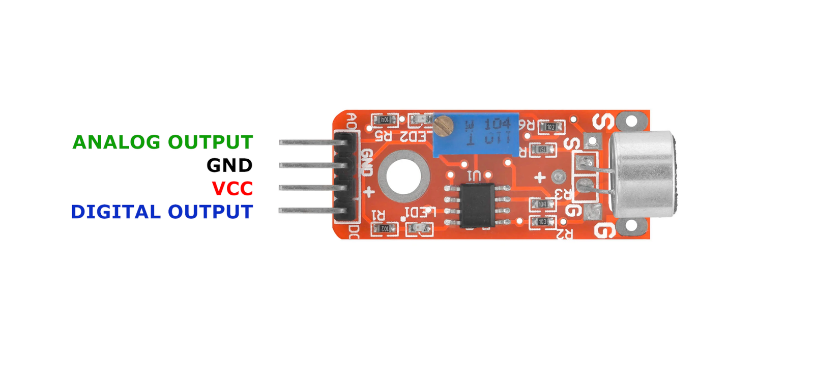 KY-037 High Sensitivity Sound Detection Module pinout