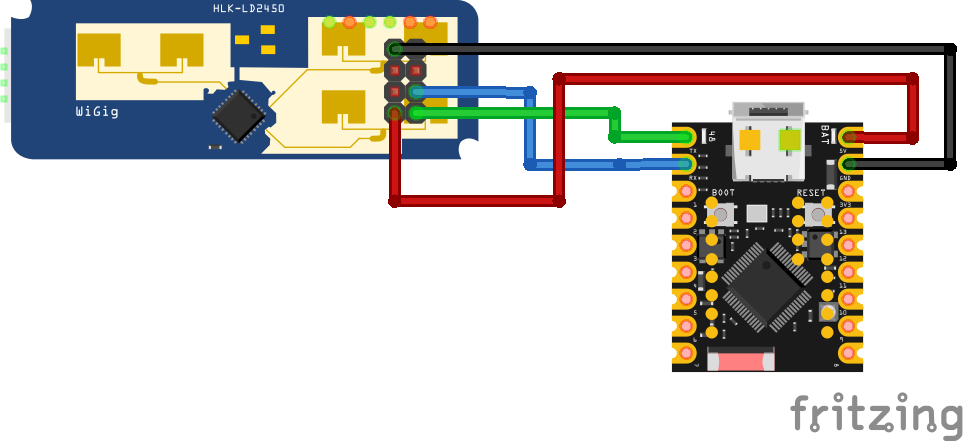 LD2450 Human Presence Sensor wiring with ESP32